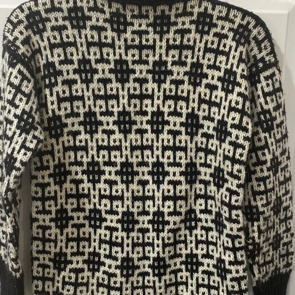 Vintage Monochrome Geometric Crewneck Sweater